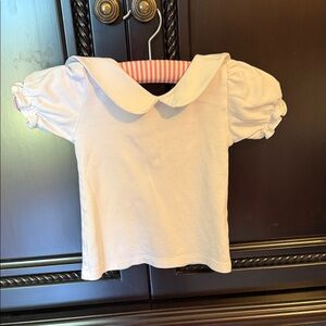 TBBC Girls White Peter Pan Collar Puff Sleeve Top